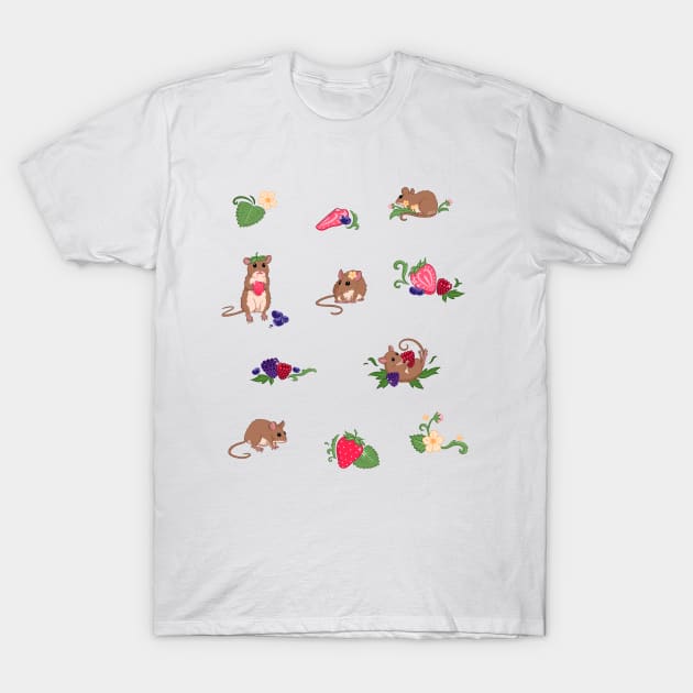 Berries n' Mice T-Shirt by rachelka